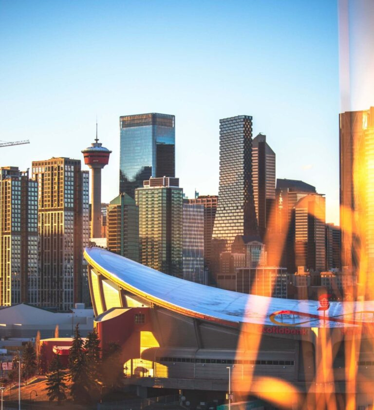 Close up of Calgary Skyline